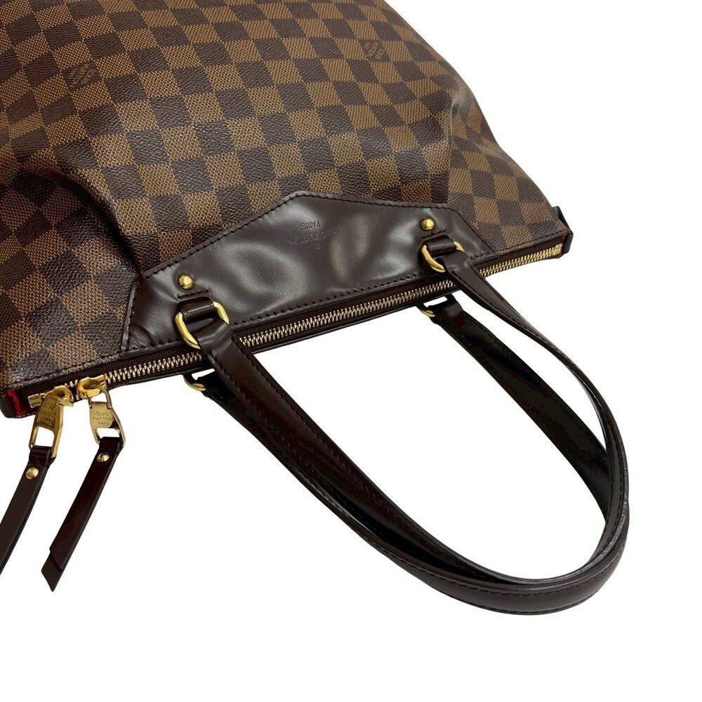 LOUIS VUITTON Authentic Brown Damier Leather Tote Bag - Picture 4 of 10